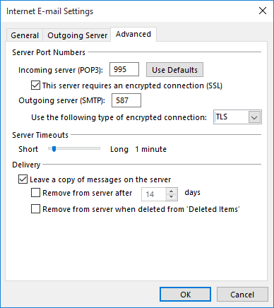 Advanced Settings tab