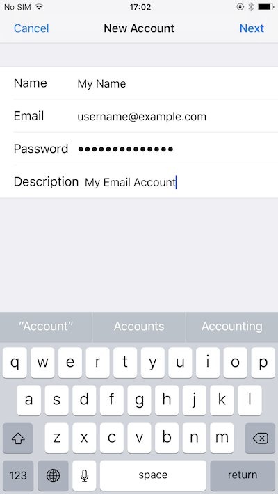 New Account sign in
